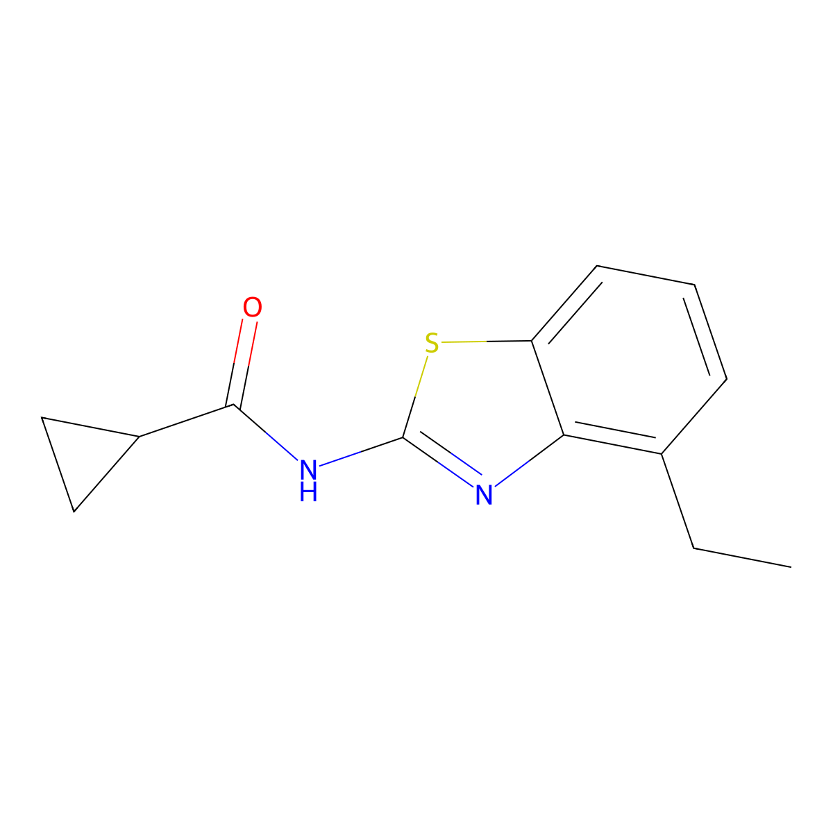 N-(4-ethyl-1,3-benzothiazol-2-yl)cyclopropanecarboxamide molecular structure, CAS 32895-07-1