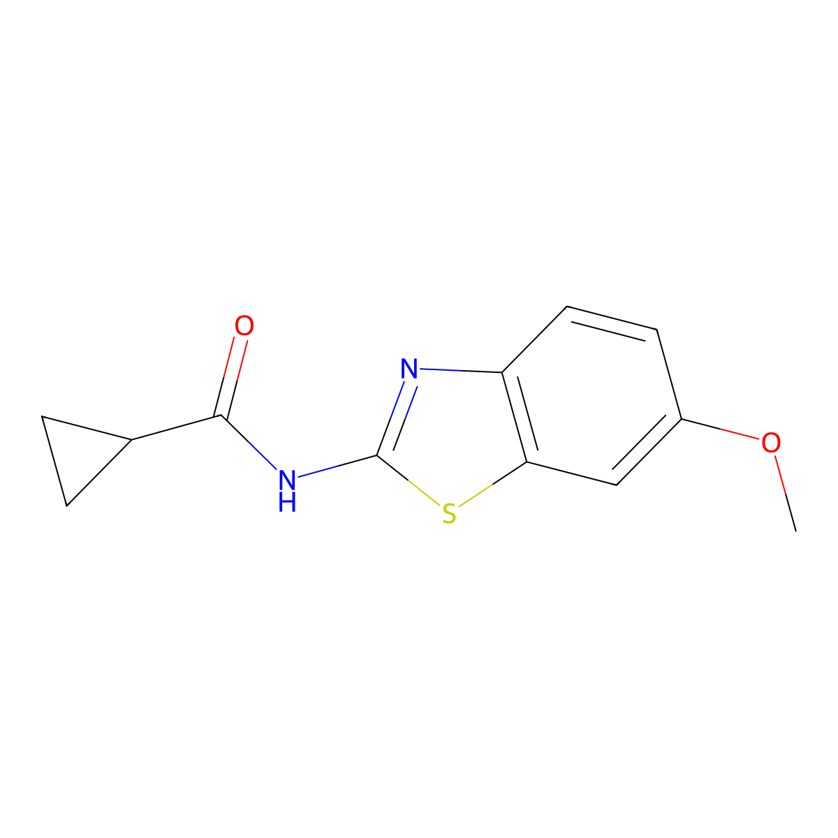 N-(6-methoxy-1,3-benzothiazol-2-yl)cyclopropanecarboxamide molecular structure, CAS 32895-11-7