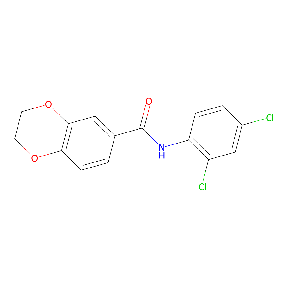 N-(2,4-dichlorophenyl)-2,3-dihydro-1,4-benzodioxine-6-carboxamide molecular structure, CAS 328950-17-0