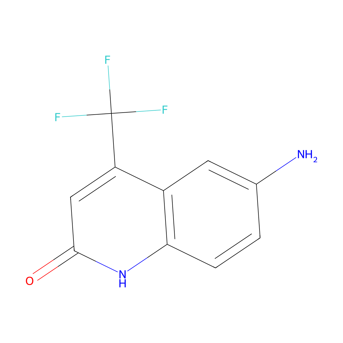 6-amino-4-trifluoromethylquinolin-2(1H)-one molecular structure, CAS 328955-57-3