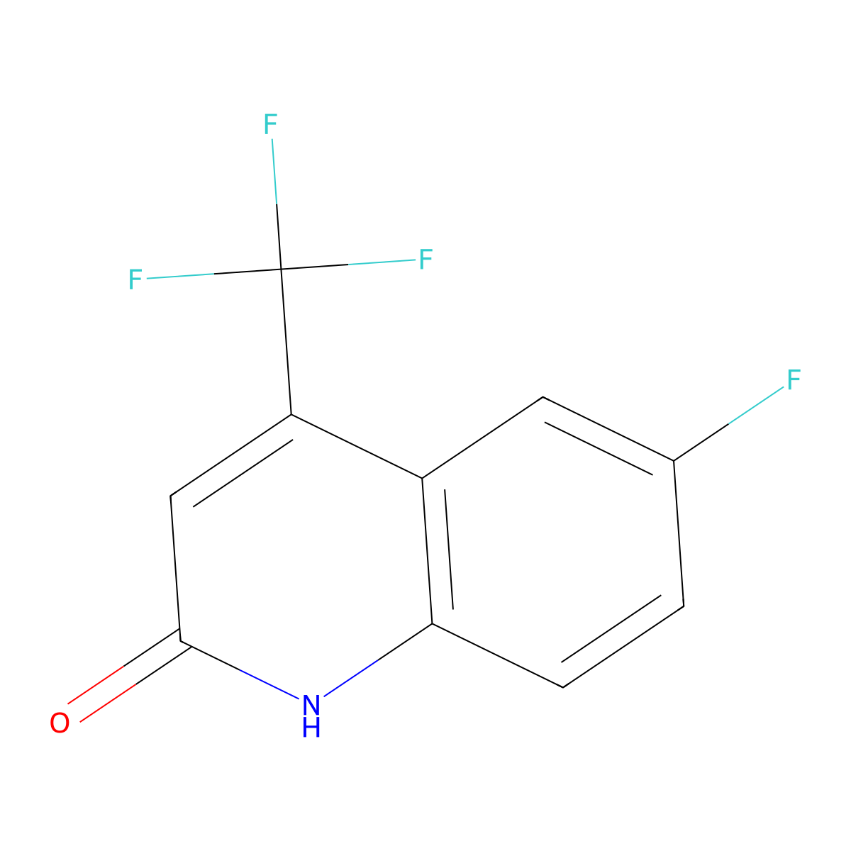 6-Fluoro-4-(trifluoromethyl)quinolin-2-OL molecular structure, CAS 328956-08-7