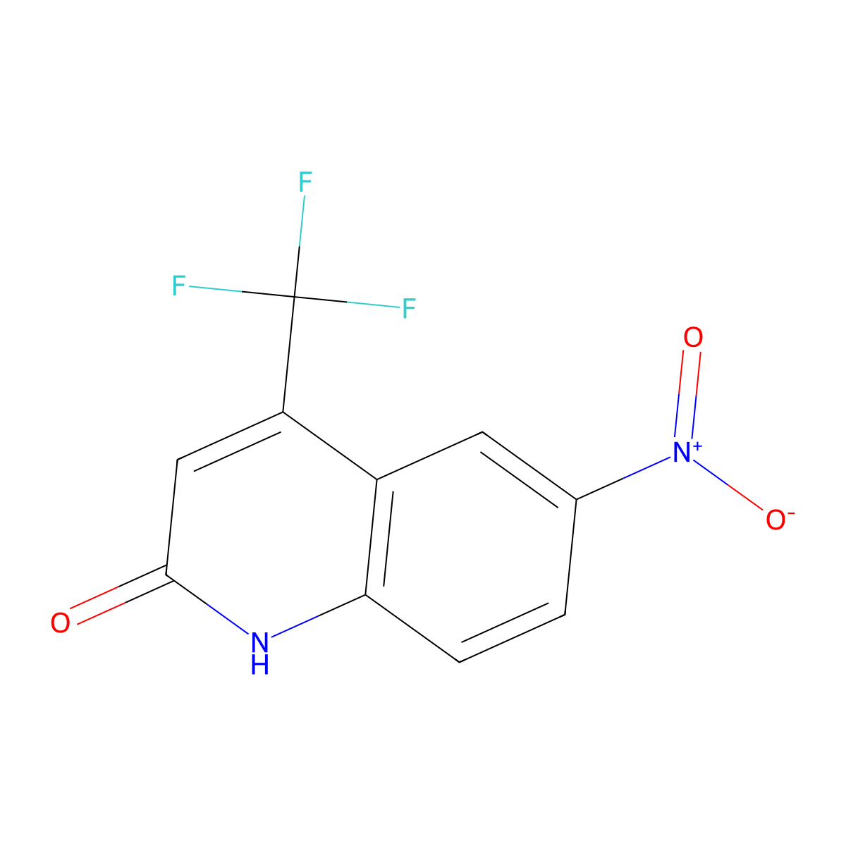2(1H)-Quinolinone, 6-nitro-4-(trifluoromethyl)- molecular structure, CAS 328956-38-3