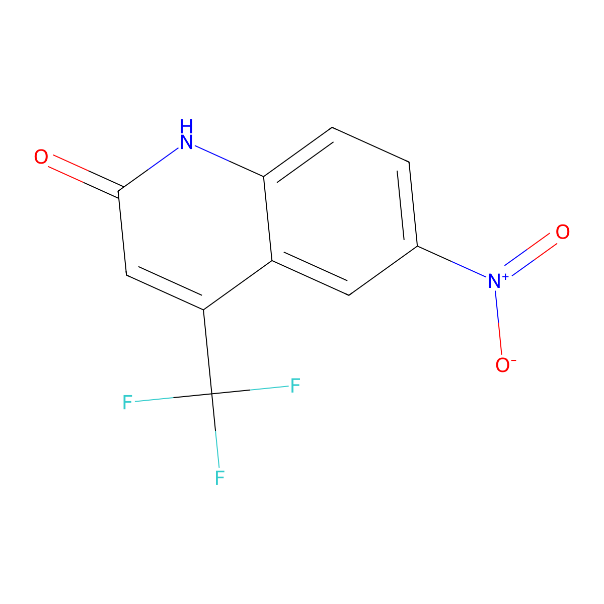 2(1H)-Quinolinone, 6-nitro-4-(trifluoromethyl)- molecular structure, CAS 328956-38-3