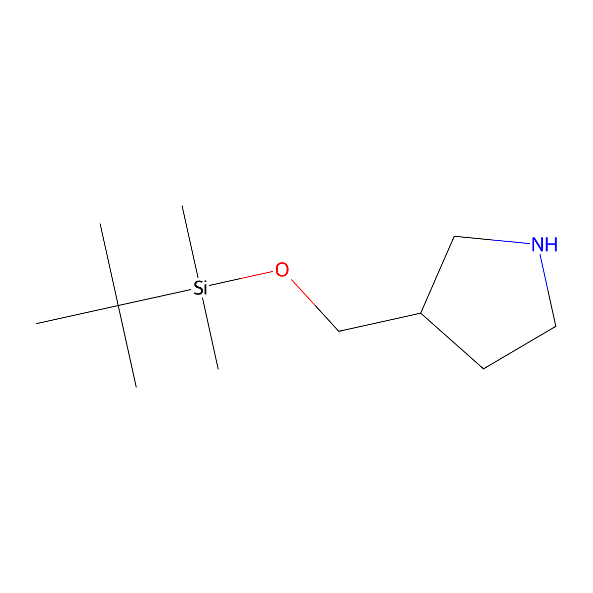 Tert-butyl-dimethyl(pyrrolidin-3-ylmethoxy)silane molecular structure, CAS 328956-39-4
