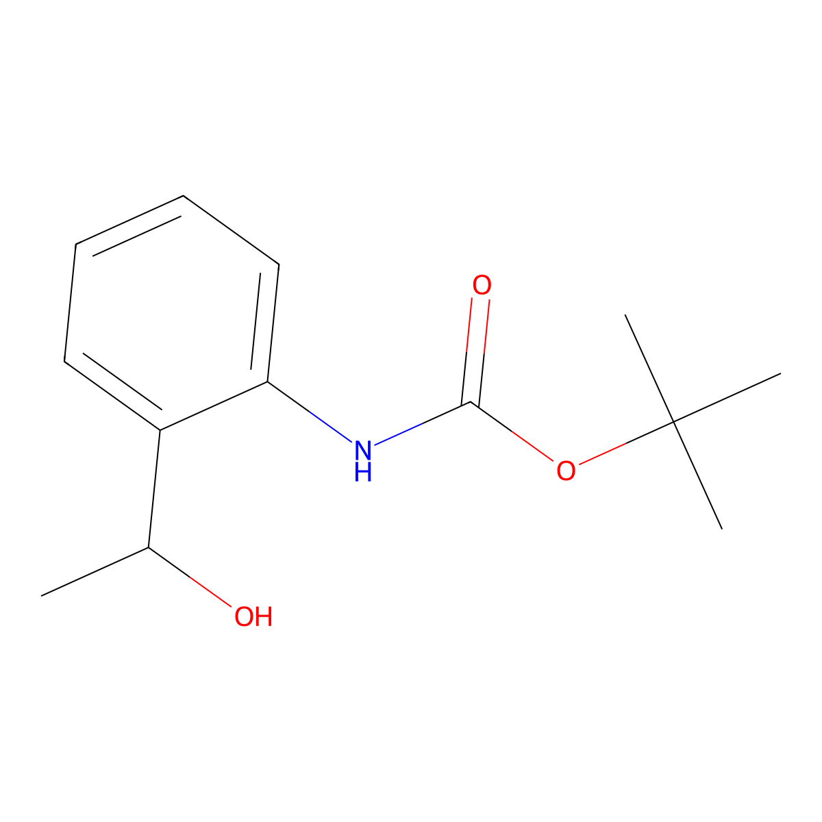 Tert-butyl 2-(1-hydroxyethyl)phenylcarbamate molecular structure, CAS 328956-56-5