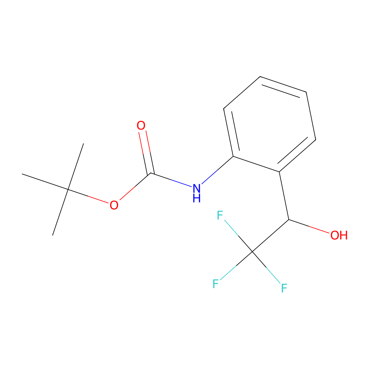tert-butyl N-[2-(2,2,2-trifluoro-1-hydroxyethyl)phenyl]carbamate molecular structure, CAS 328956-58-7