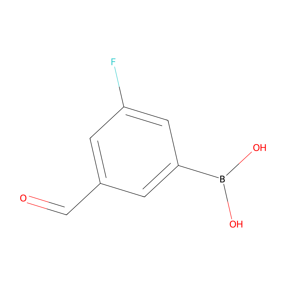 3-Fluoro-5-formylphenylboronic acid molecular structure, CAS 328956-60-1