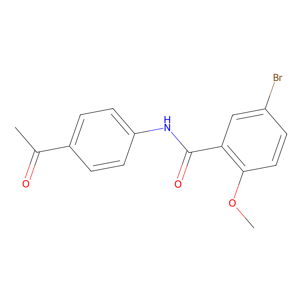 N-(4-acetylphenyl)-5-bromo-2-methoxybenzamide molecular structure, CAS 328959-67-7