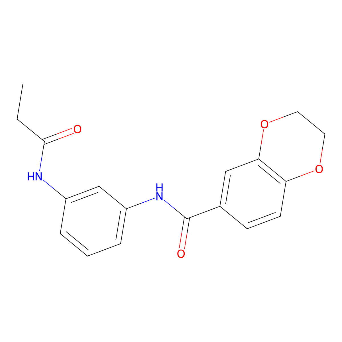 N-[3-(propanoylamino)phenyl]-2,3-dihydro-1,4-benzodioxine-6-carboxamide molecular structure, CAS 328959-84-8