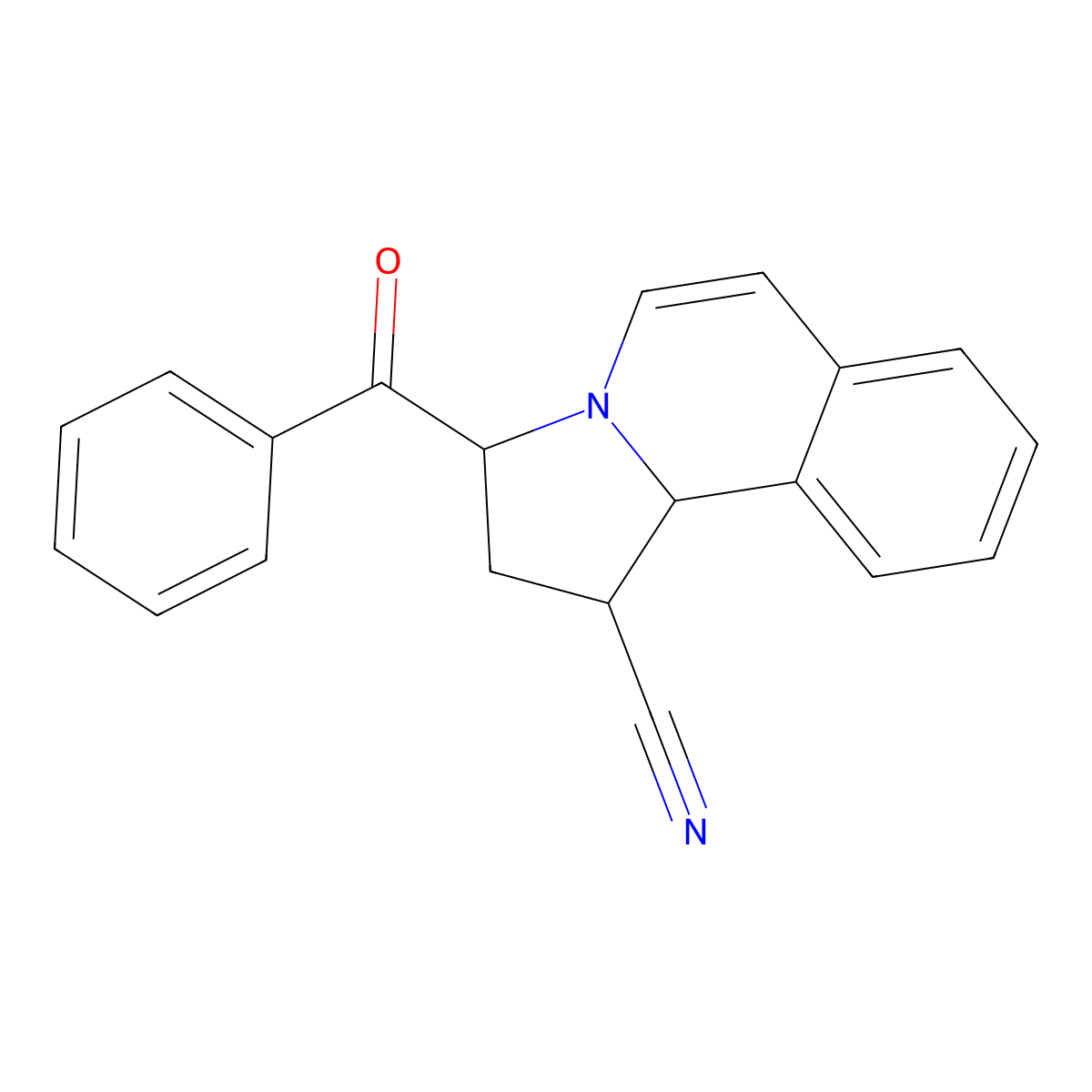 3-Benzoyl-1,2,3,10B-tetrahydro-pyrrolo(2,1-A)isoquinoline-1-carbonitrile molecular structure, CAS 32896-96-1