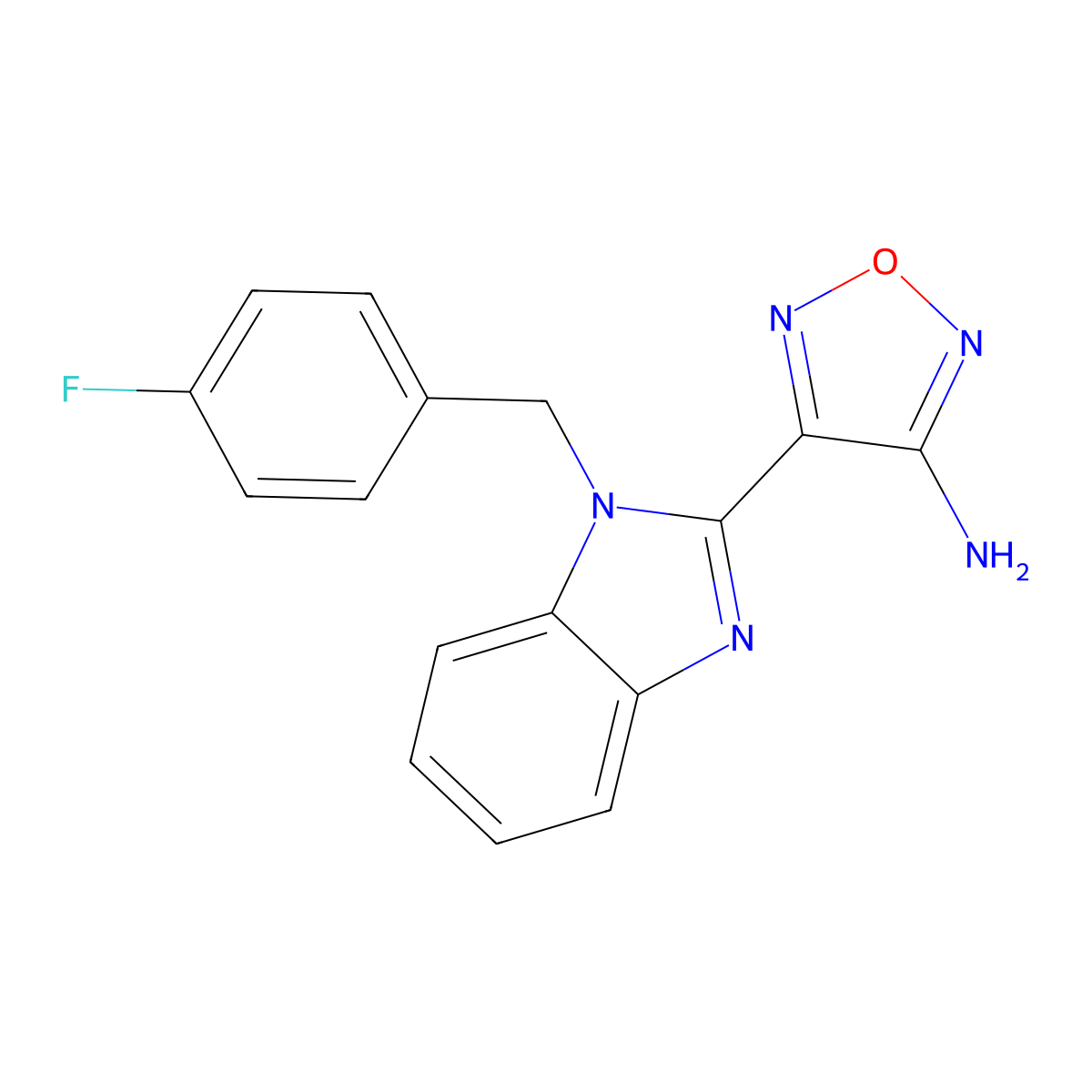 4-[1-(4-Fluoro-benzyl)-1H-benzoimidazol-2-yl]-furazan-3-ylamine molecular structure, CAS 328962-06-7