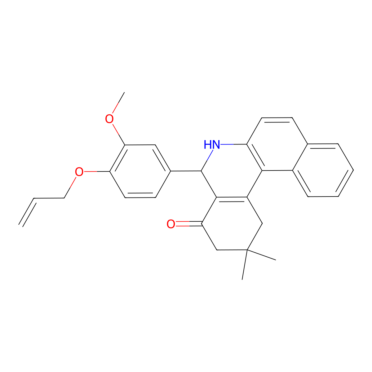 5-(3-Methoxy-4-prop-2-enoxyphenyl)-2,2-dimethyl-1,3,5,6-tetrahydrobenzo[a]phenanthridin-4-one molecular structure, CAS 328963-40-2
