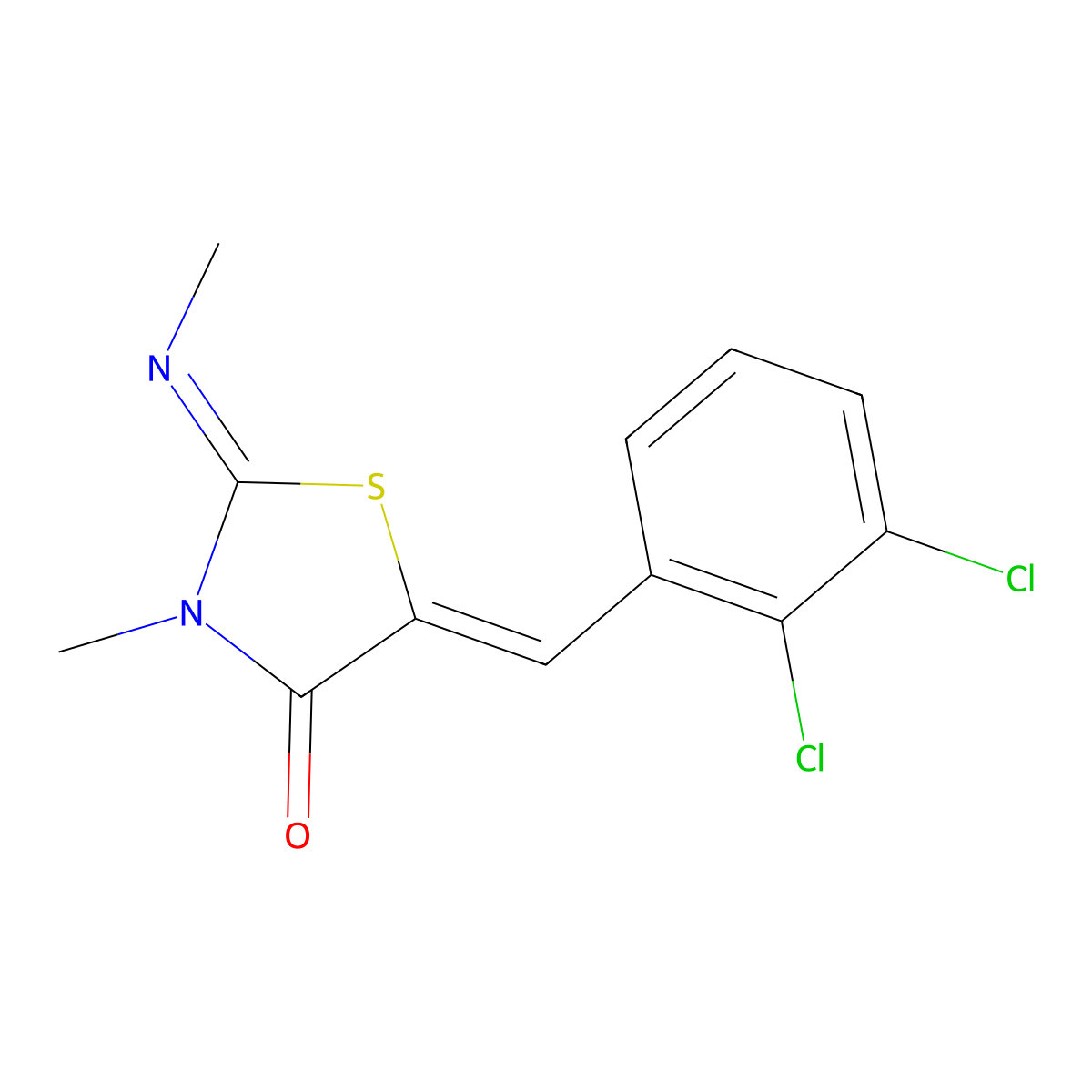 5-[(2,3-Dichlorophenyl)methylene]-3-methyl-2-(methylimino)-4-thiazolidinone molecular structure, CAS 328963-54-8