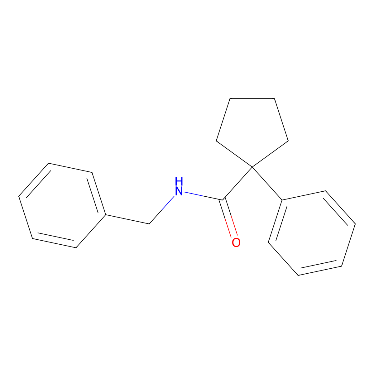 N-benzyl-1-phenylcyclopentane-1-carboxamide molecular structure, CAS 328964-71-2