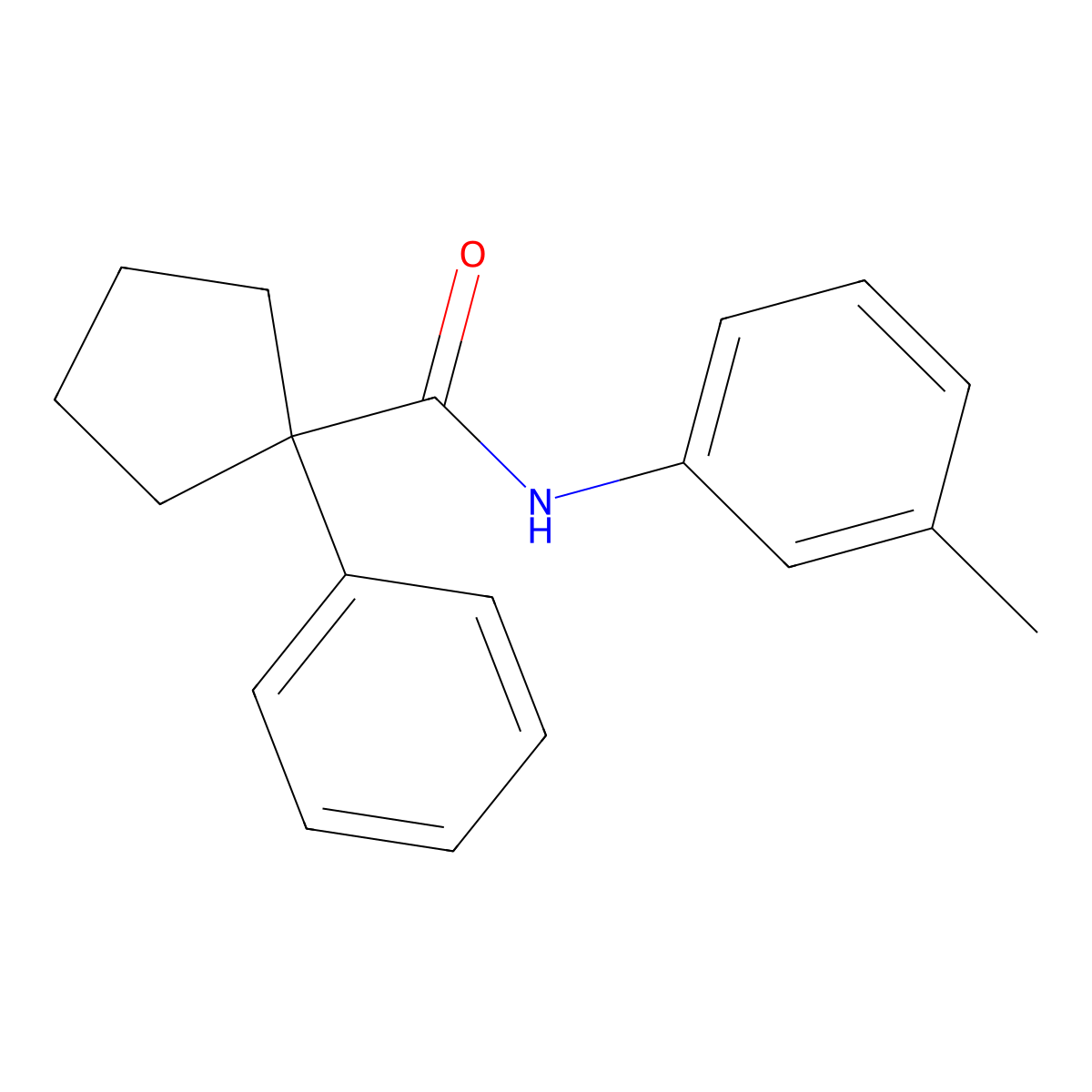 N-(3-methylphenyl)-1-phenylcyclopentane-1-carboxamide molecular structure, CAS 328964-74-5