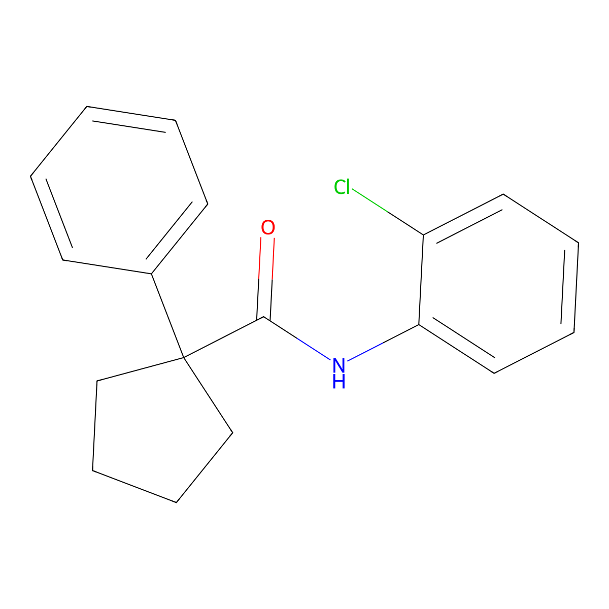 N-(2-chlorophenyl)-1-phenylcyclopentane-1-carboxamide molecular structure, CAS 328964-76-7
