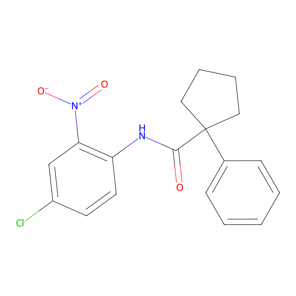 N-(4-chloro-2-nitrophenyl)-1-phenylcyclopentane-1-carboxamide molecular structure, CAS 328964-78-9