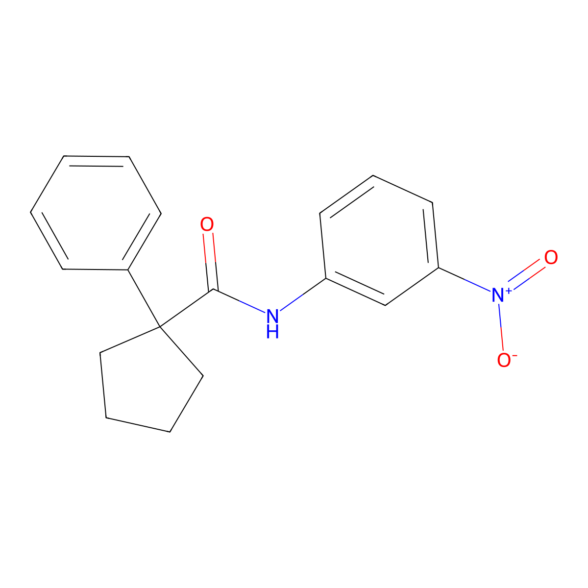 N-(3-nitrophenyl)-1-phenylcyclopentane-1-carboxamide molecular structure, CAS 328964-80-3