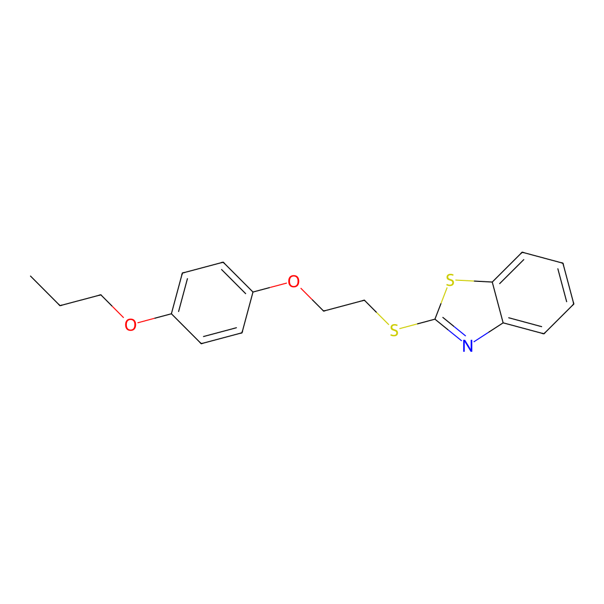 2-[2-(4-Propoxyphenoxy)ethylsulfanyl]-1,3-benzothiazole molecular structure, CAS 328964-92-7
