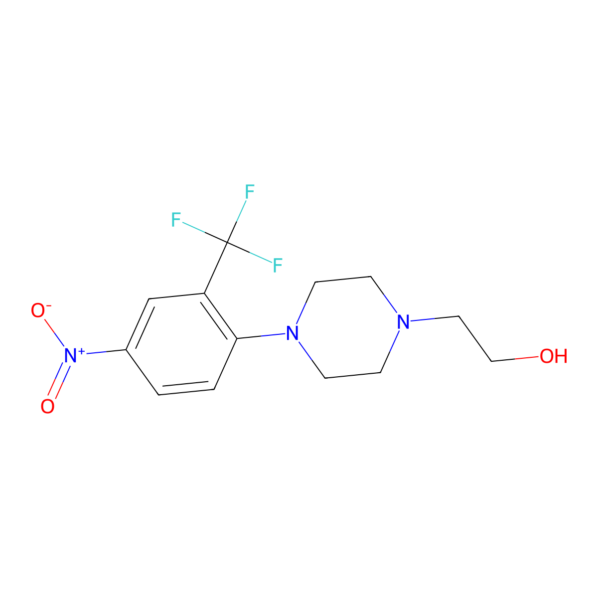 2-{4-[4-Nitro-2-(trifluoromethyl)phenyl]piperazinyl}ethan-1-ol molecular structure, CAS 328965-03-3