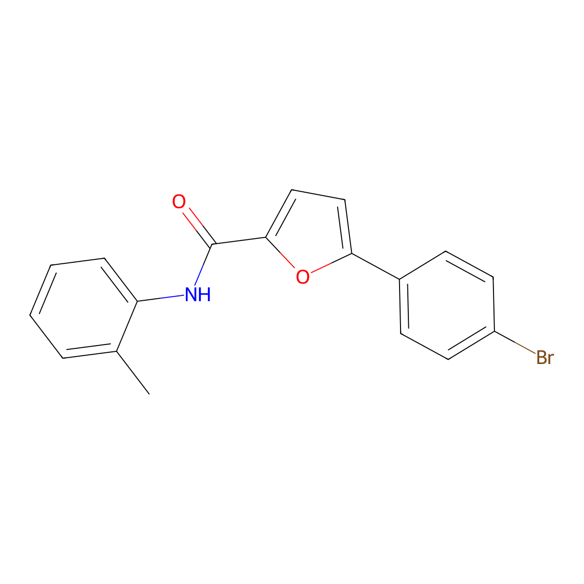 5-(4-bromophenyl)-N-(2-methylphenyl)-2-furamide molecular structure, CAS 328969-43-3