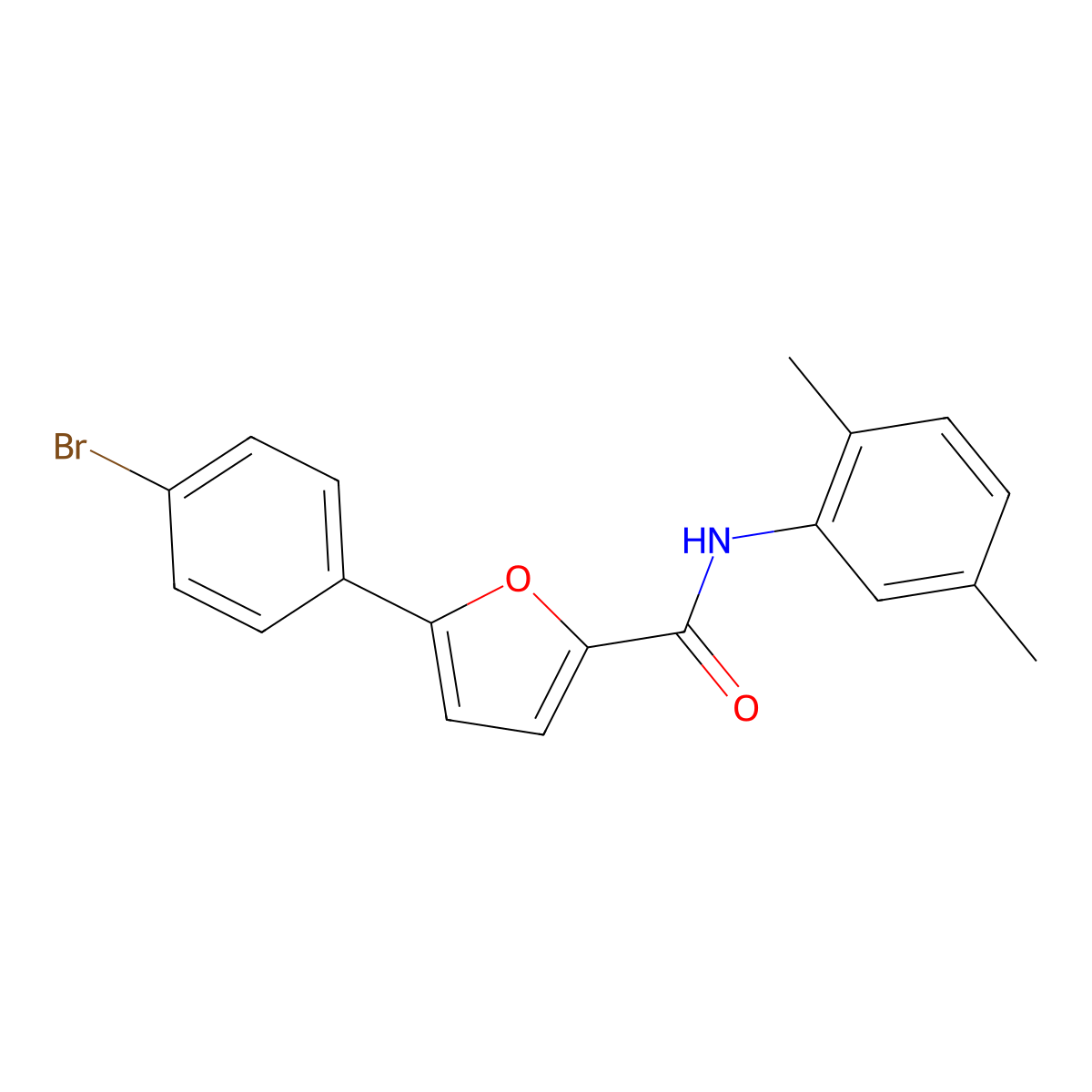 5-(4-bromophenyl)-N-(2,5-dimethylphenyl)furan-2-carboxamide molecular structure, CAS 328969-59-1