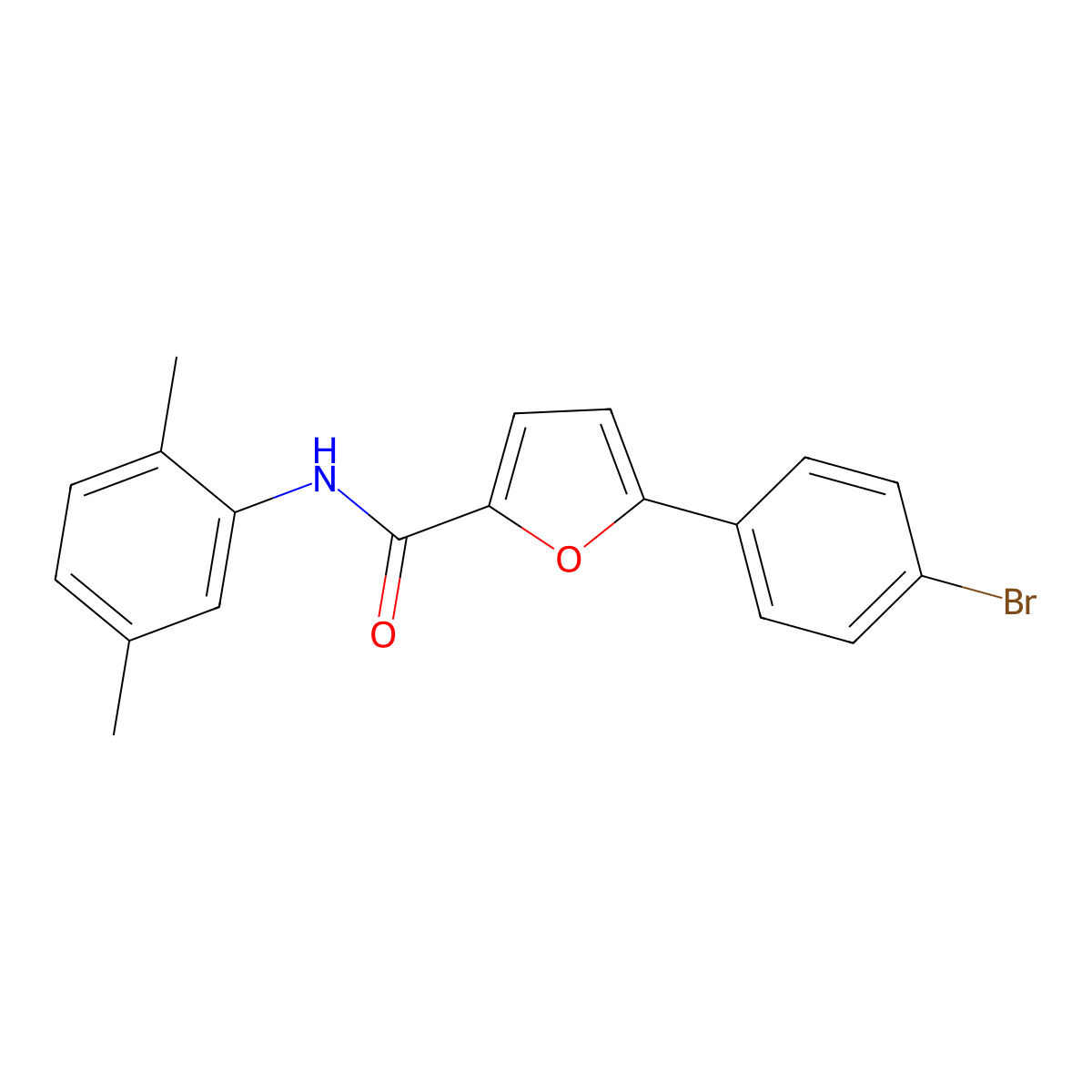 5-(4-bromophenyl)-N-(2,5-dimethylphenyl)furan-2-carboxamide molecular structure, CAS 328969-59-1