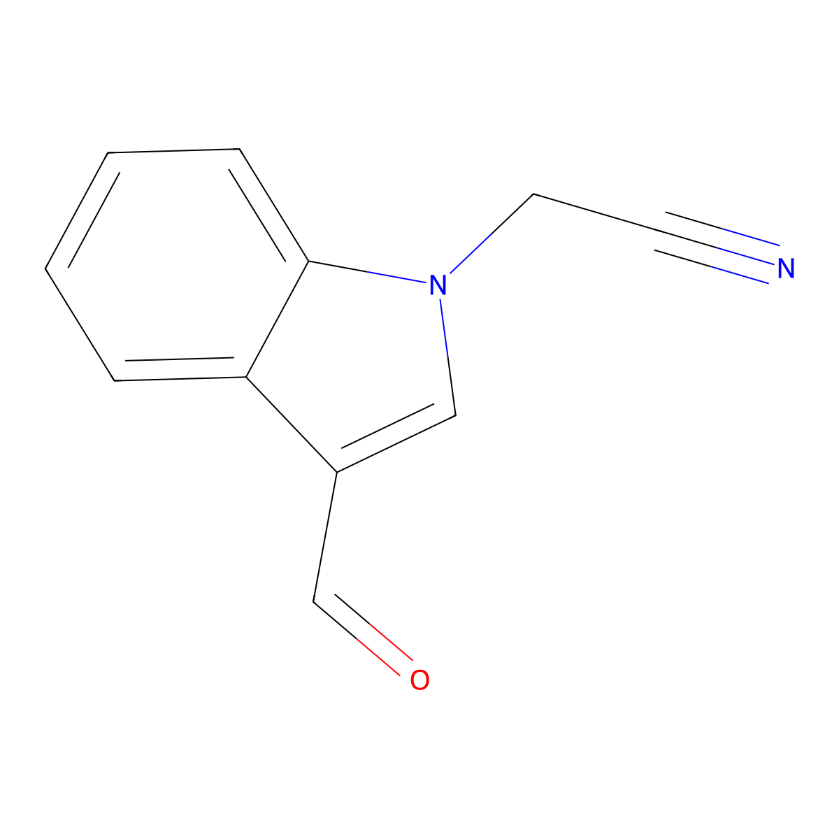 (3-formyl-1H-indol-1-yl)acetonitrile molecular structure, CAS 328973-78-0