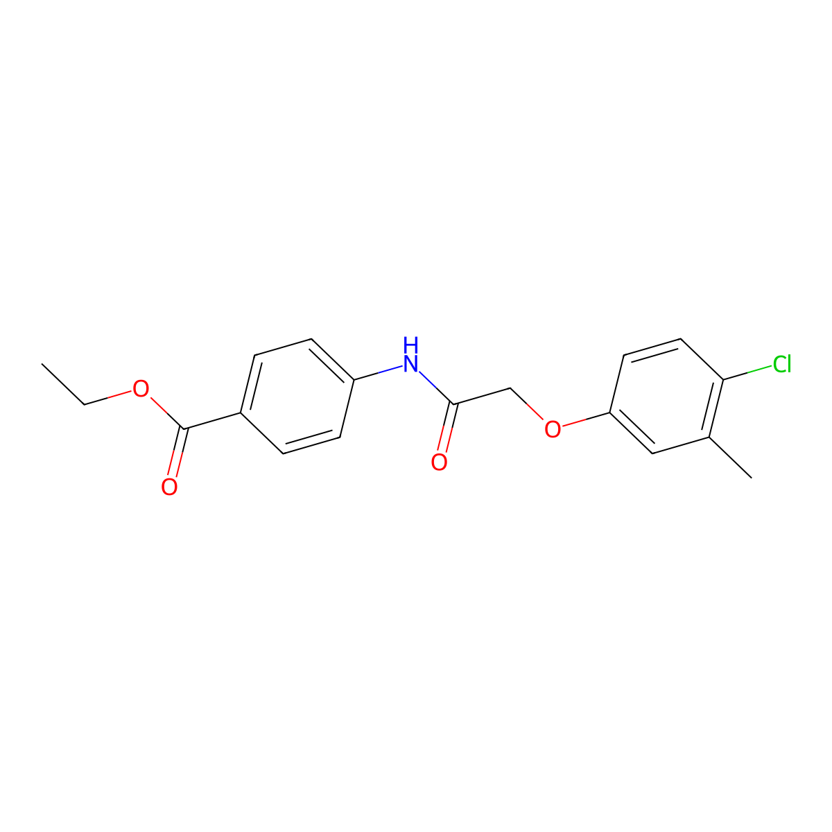 Ethyl 4-{[(4-chloro-3-methylphenoxy)acetyl]amino}benzoate molecular structure, CAS 328975-12-8