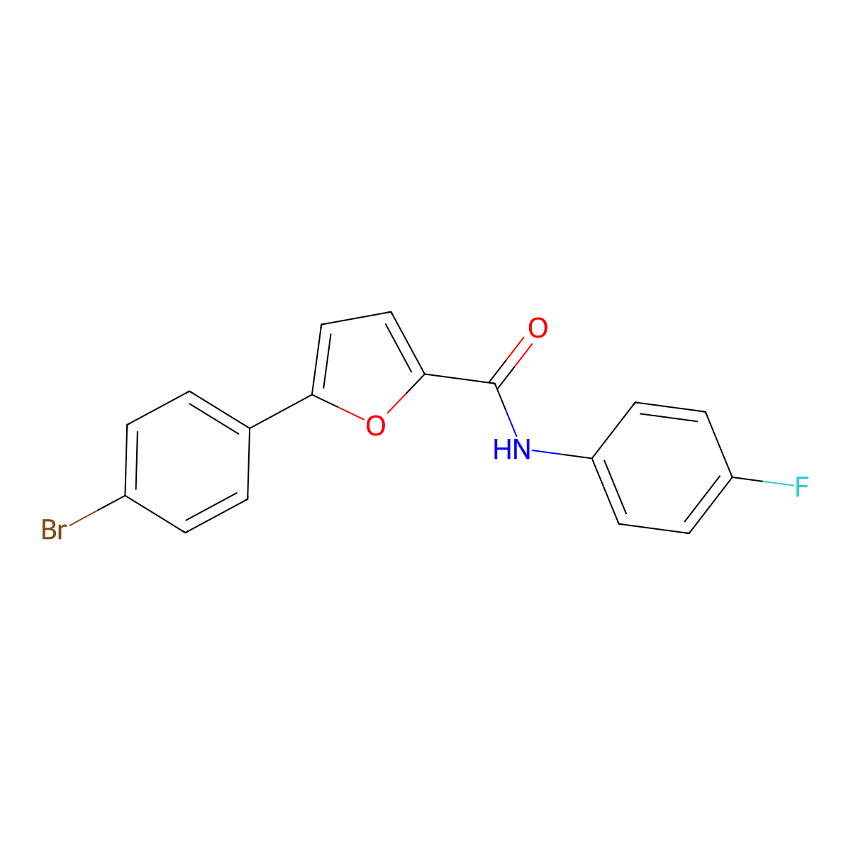 5-(4-bromophenyl)-N-(4-fluorophenyl)furan-2-carboxamide molecular structure, CAS 328975-19-5