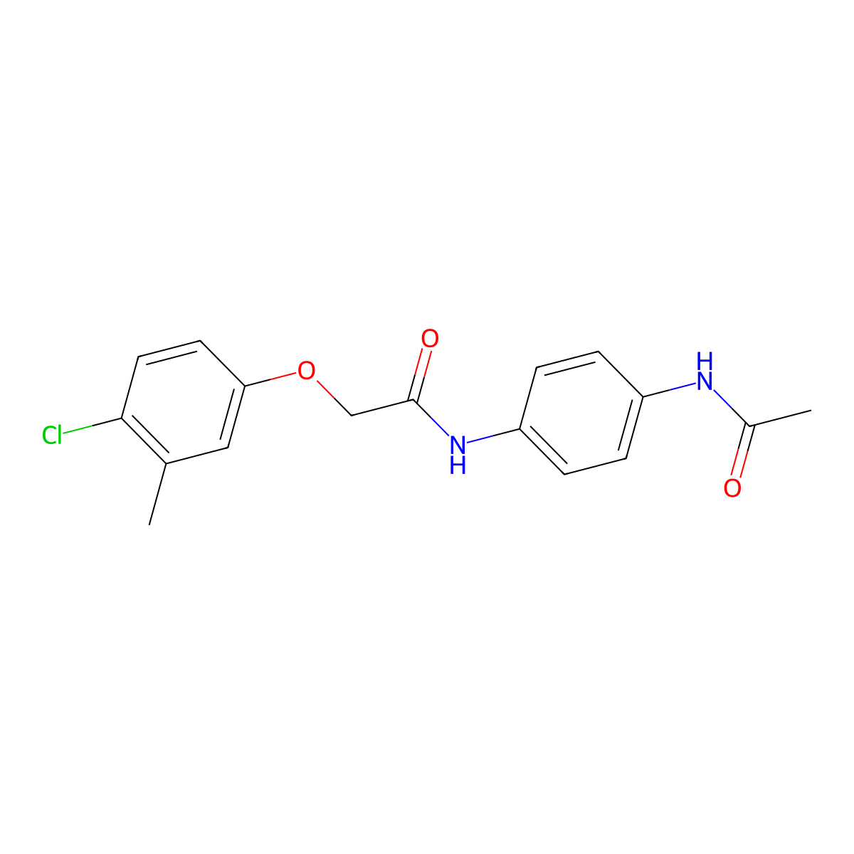 N-(4-acetamidophenyl)-2-(4-chloro-3-methylphenoxy)acetamide molecular structure, CAS 328975-39-9