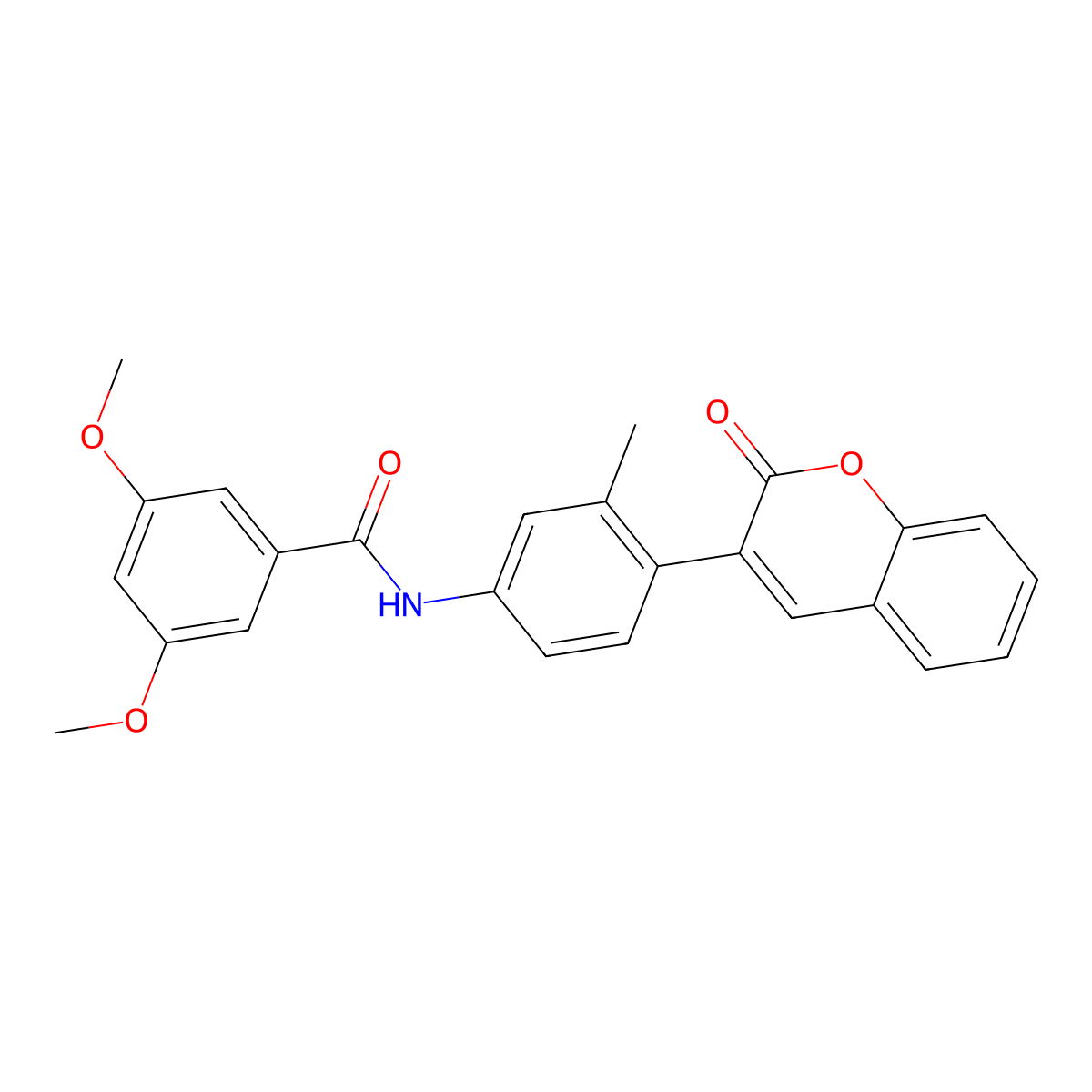 3,5-dimethoxy-N-[3-methyl-4-(2-oxochromen-3-yl)phenyl]benzamide molecular structure, CAS 328975-55-9