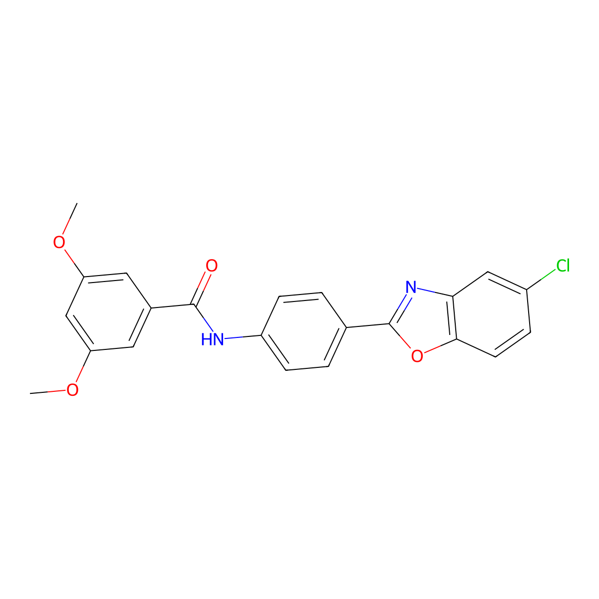 N-[4-(5-chloro-1,3-benzoxazol-2-yl)phenyl]-3,5-dimethoxybenzamide molecular structure, CAS 328976-13-2