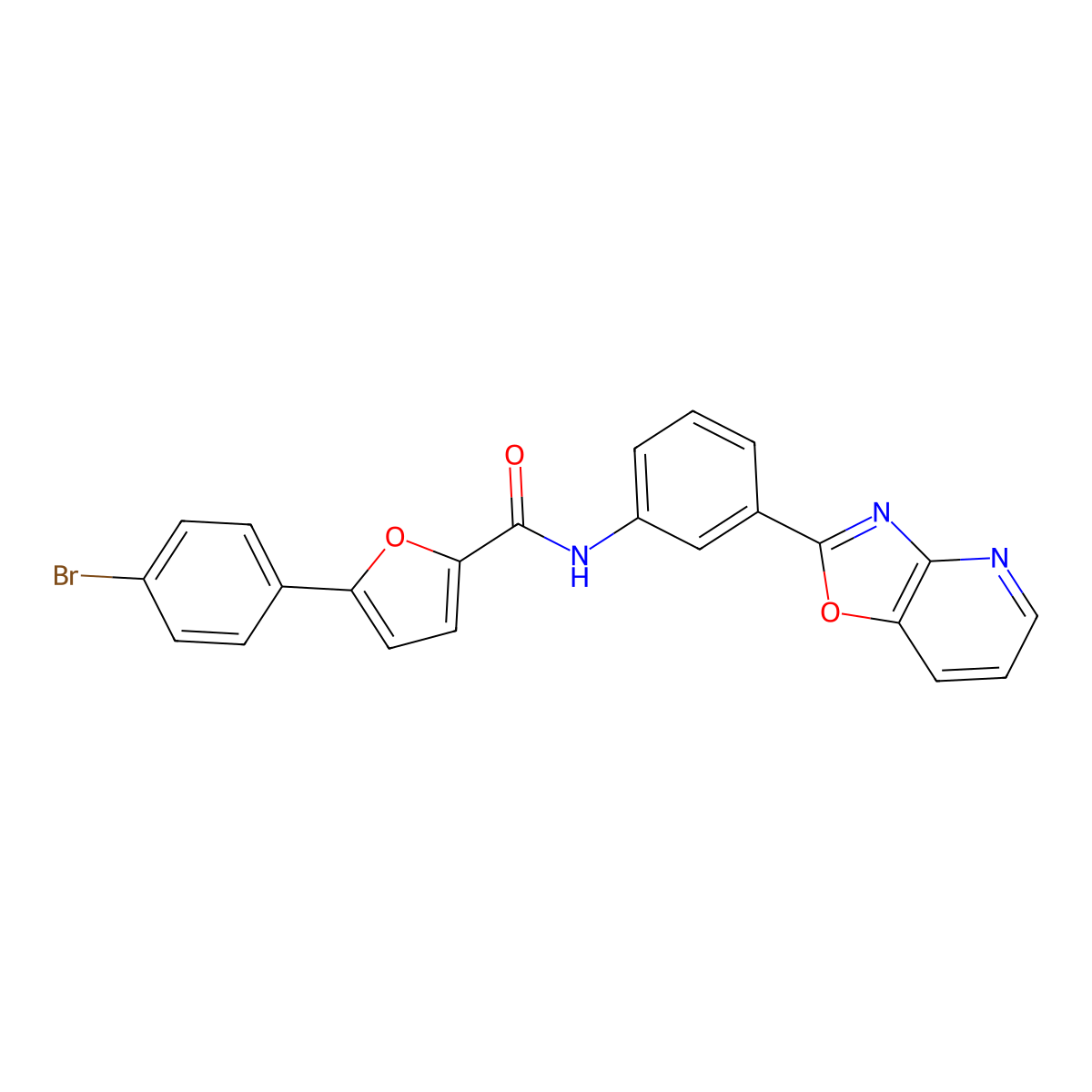 5-(4-bromophenyl)-N-[3-([1,3]oxazolo[4,5-b]pyridin-2-yl)phenyl]furan-2-carboxamide molecular structure, CAS 328976-75-6