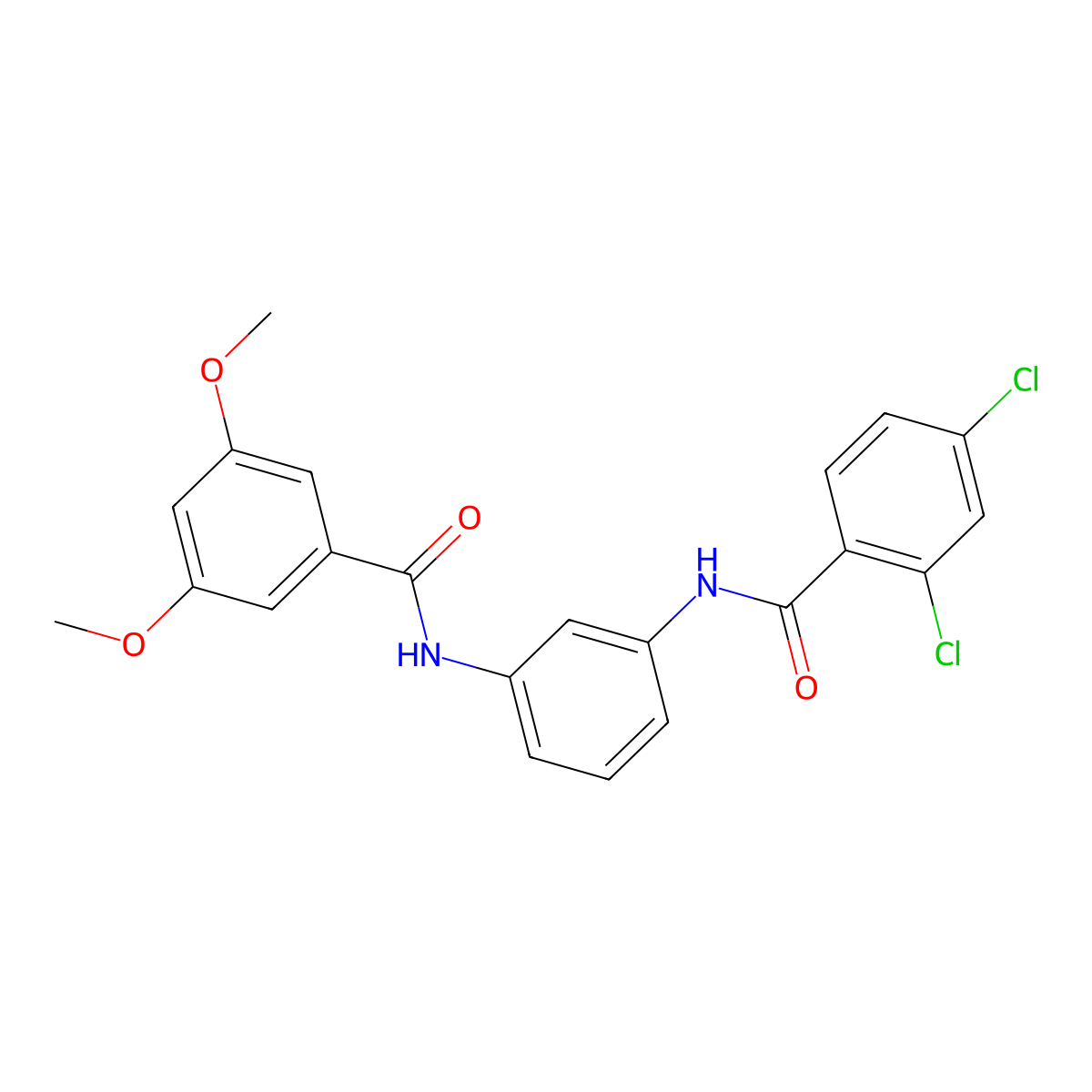 2,4-dichloro-N-[3-[(3,5-dimethoxybenzoyl)amino]phenyl]benzamide molecular structure, CAS 328976-97-2