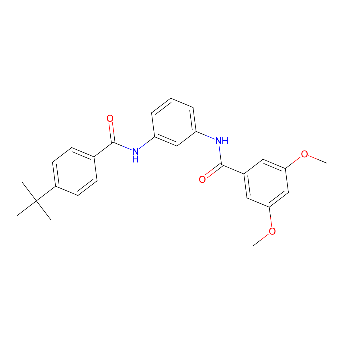 N-[3-[(4-tert-butylbenzoyl)amino]phenyl]-3,5-dimethoxybenzamide molecular structure, CAS 328977-11-3