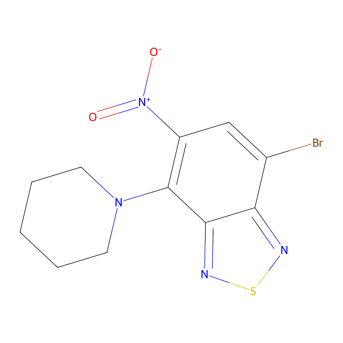 7-Bromo-5-nitro-4-piperidylbenzo[c]1,2,5-thiadiazole molecular structure, CAS 328977-61-3