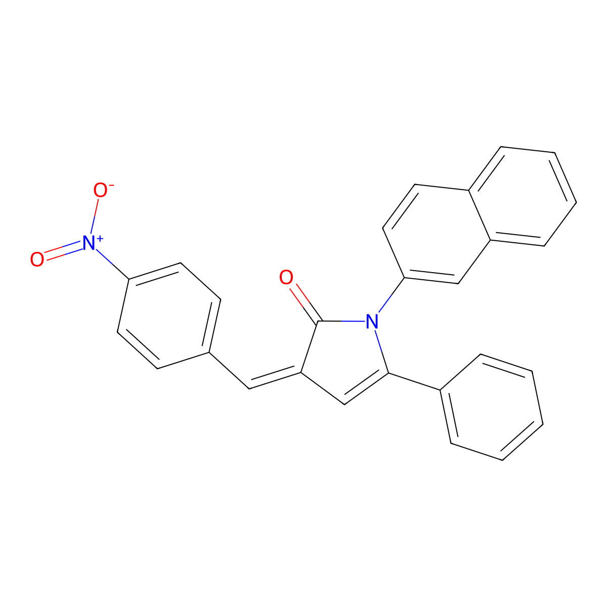 1-(Naphthalen-2-yl)-3-(4-nitrobenzylidene)-5-phenyl-1,3-dihydro-2H-pyrrol-2-one molecular structure, CAS 328999-17-3