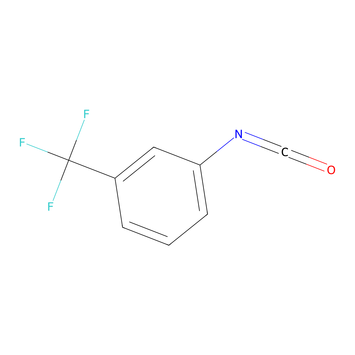 3-(Trifluoromethyl)phenyl isocyanate molecular structure, CAS 329-01-1