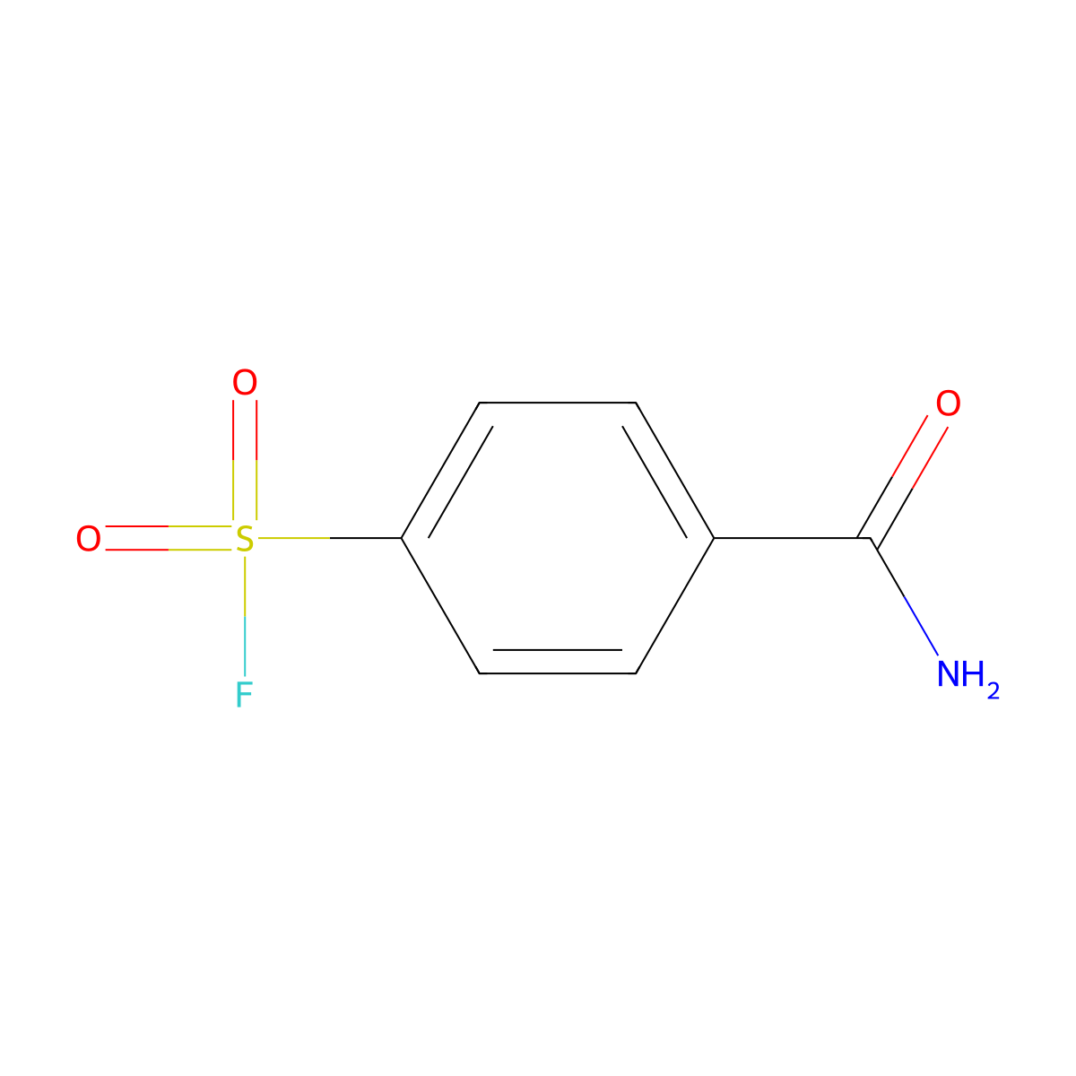 4-Carbamoylbenzene-1-sulfonyl fluoride molecular structure, CAS 329-18-0