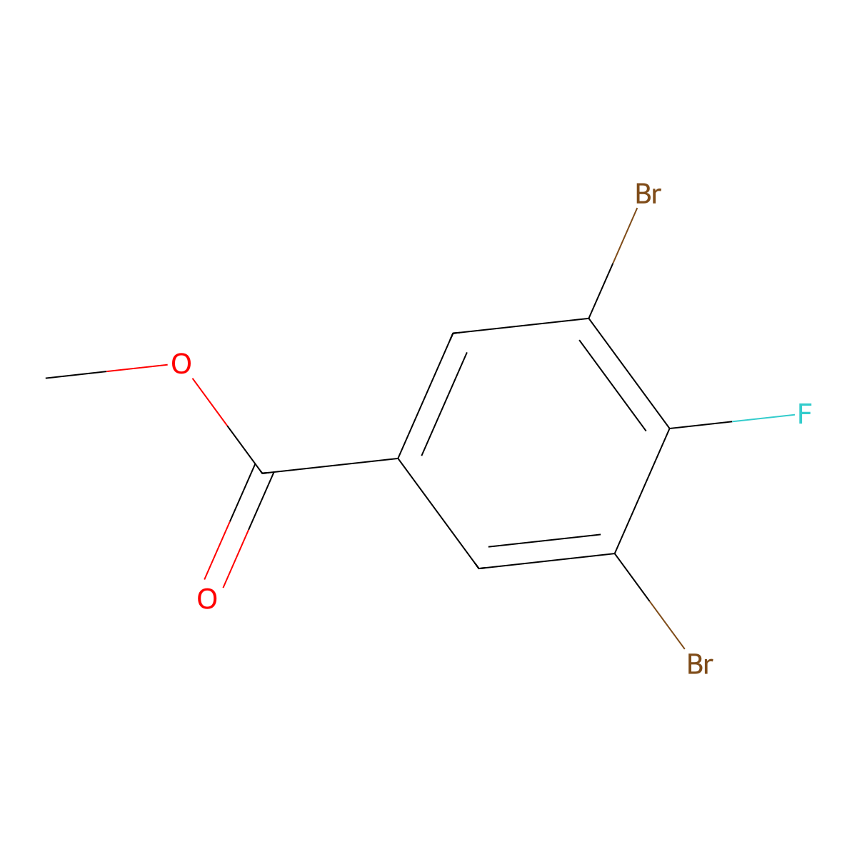 Methyl 3,5-dibromo-4-fluorobenzoate molecular structure, CAS 329-43-1