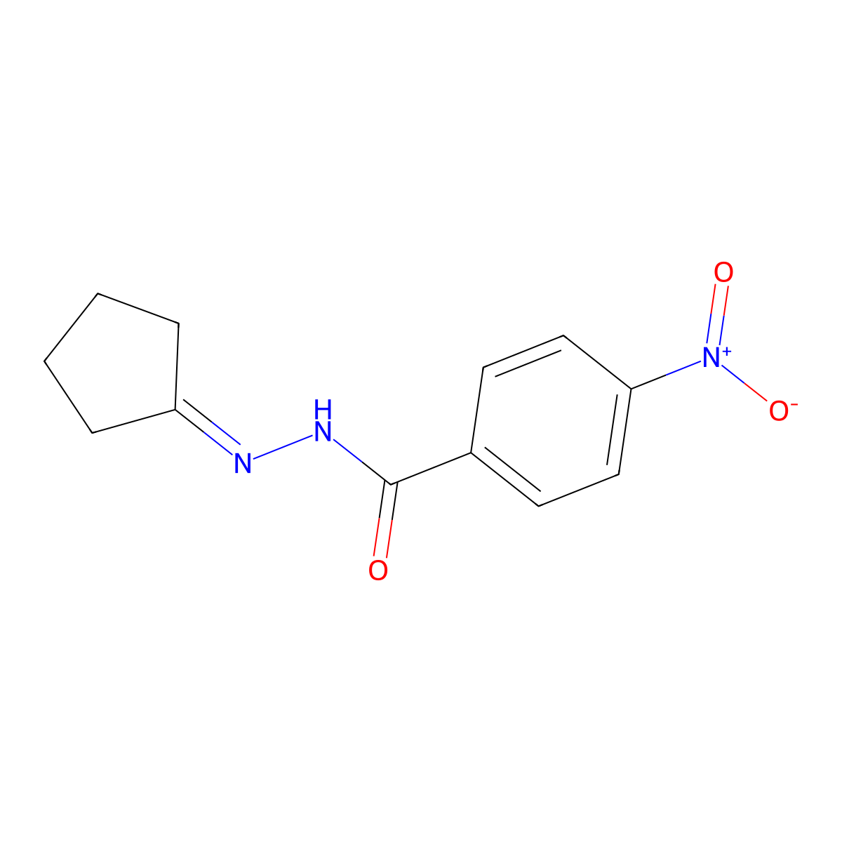 Benzoic acid, p-nitro-, cyclopentylidenehydrazide molecular structure, CAS 329-83-9