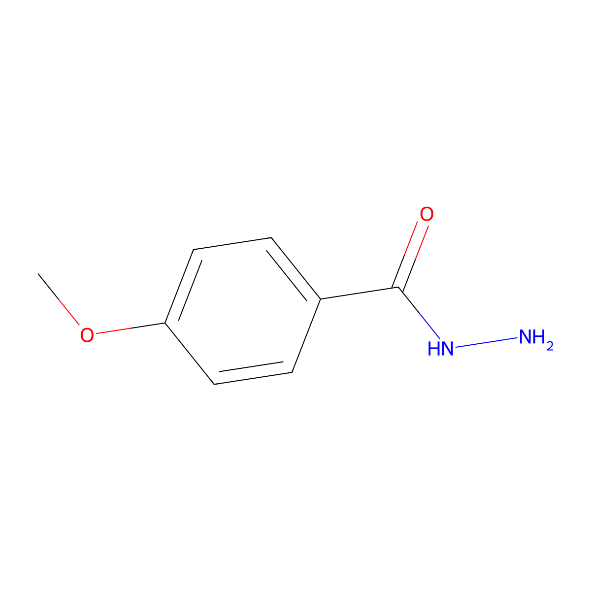 4-Methoxybenzohydrazide molecular structure, CAS 3290-99-1