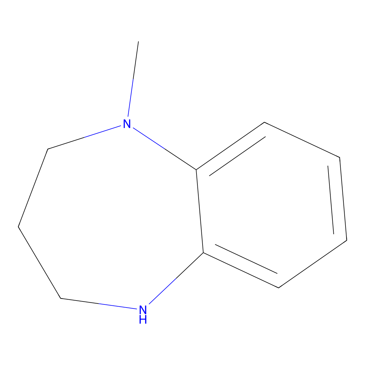 1-Methyl-2,3,4,5-tetrahydro-1H-1,5-benzodiazepine molecular structure, CAS 32900-36-0