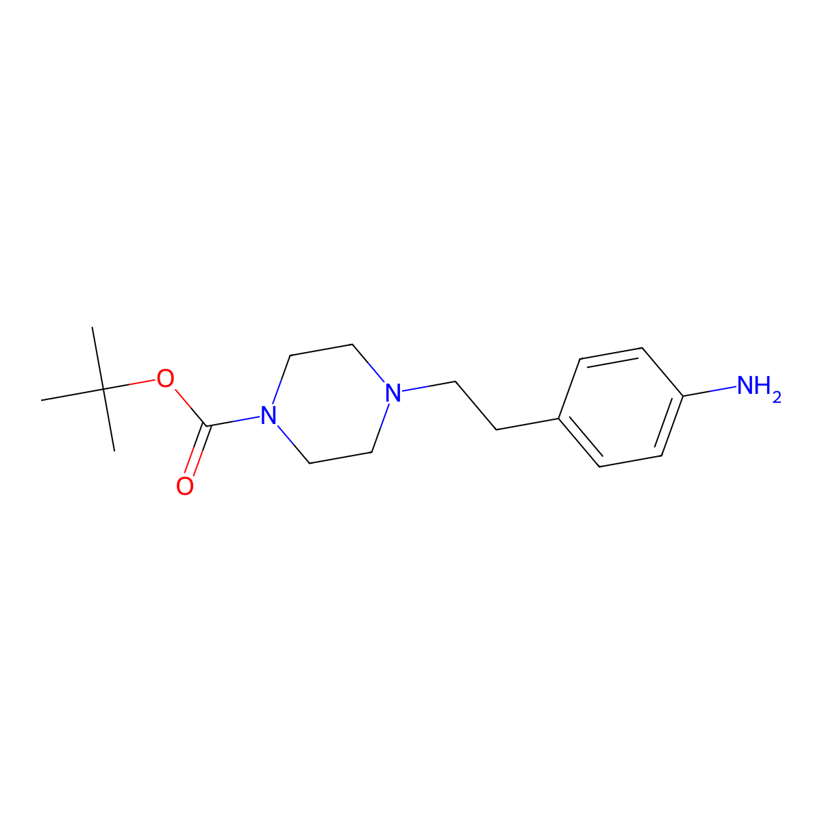4-(4-Aminophenethyl)piperazine-1-carboxylic acid tert-butyl ester molecular structure, CAS 329004-08-2