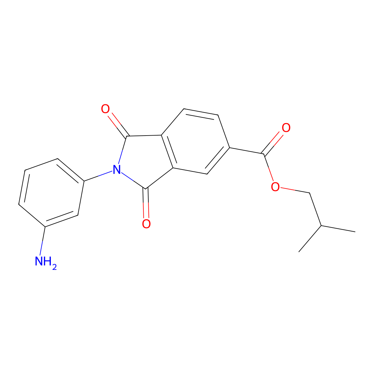 2-Methylpropyl 2-(3-aminophenyl)-1,3-dioxoisoindole-5-carboxylate molecular structure, CAS 329020-66-8
