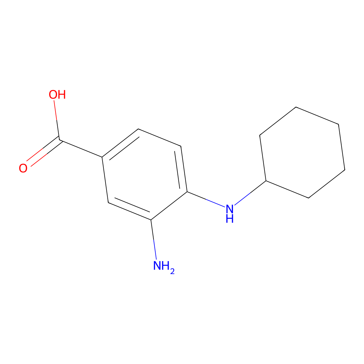 3-Amino-4-(cyclohexylamino)benzoic acid molecular structure, CAS 329020-79-3