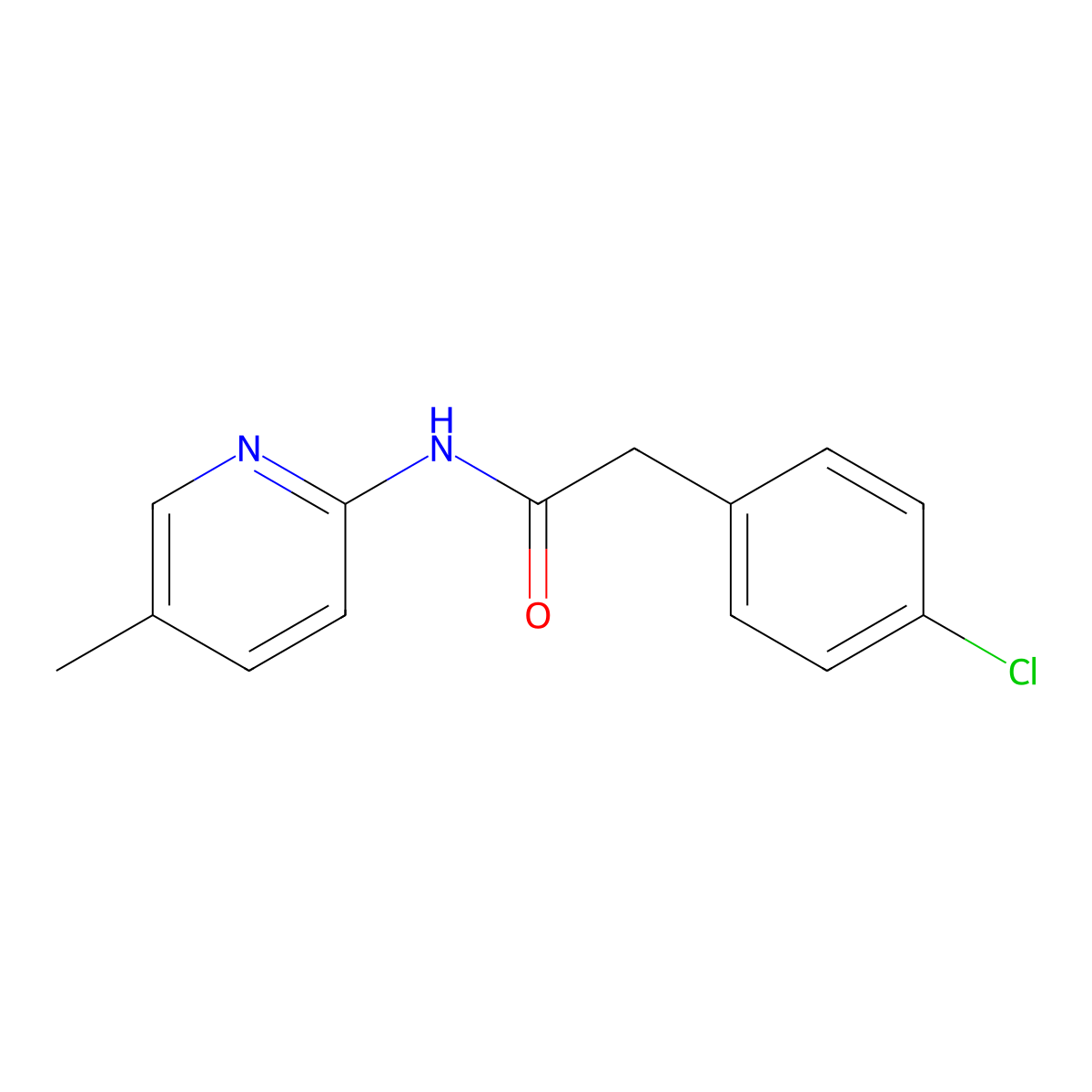 2-(4-chlorophenyl)-N-(5-methylpyridin-2-yl)acetamide molecular structure, CAS 329042-57-1