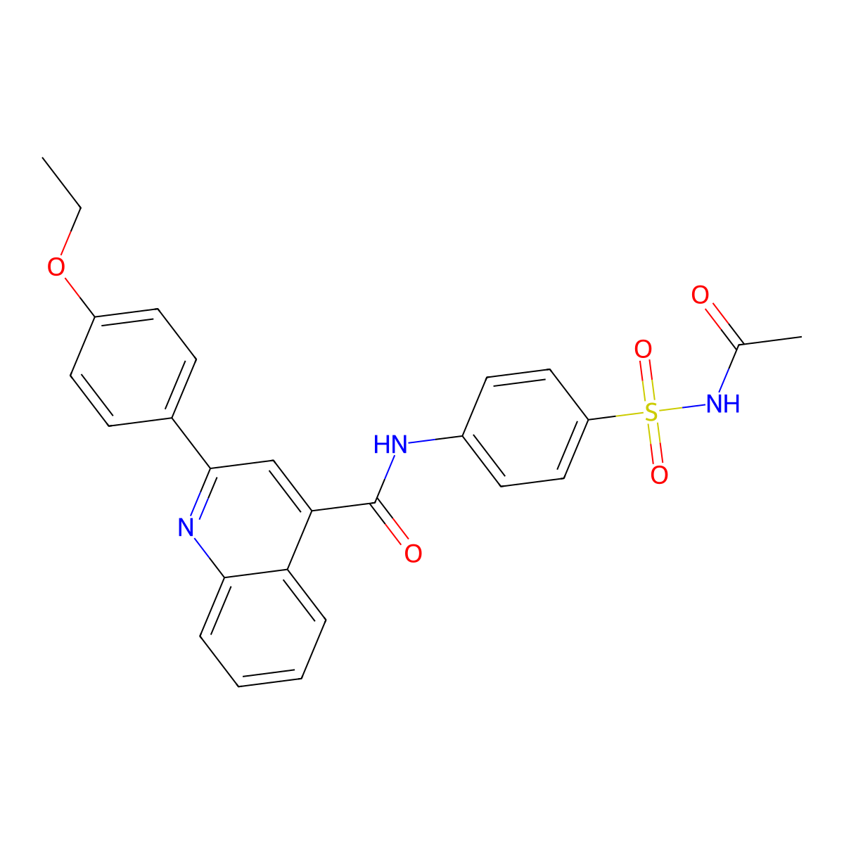 N-[4-(acetylsulfamoyl)phenyl]-2-(4-ethoxyphenyl)quinoline-4-carboxamide molecular structure, CAS 329042-64-0