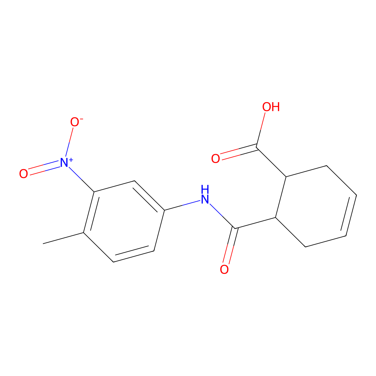 6-[(4-Methyl-3-nitrophenyl)carbamoyl]cyclohex-3-ene-1-carboxylic acid molecular structure, CAS 329042-65-1